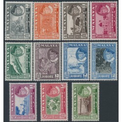 JOHORE - 1960 1c to $5 Sultan Sir Ibrahim pictorials set of 11, MH – SG # 155-165