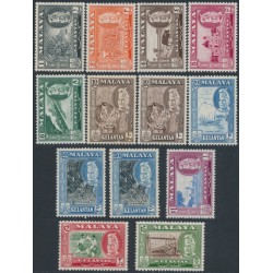 KELANTAN - 1957 1c to $5 Sultan Sir Ibrahim set of 12, MH – SG # 83-94