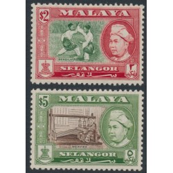 SELANGOR - 1957 $2 & $5 Sultan Hisamud-din Alum Shah, MH – SG # 126-127