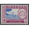 NEGRI SEMBILAN - 1957 $1 blue/purple Coat of Arms (Government Offices), MNH – SG # 77