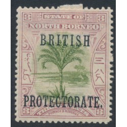 NORTH BORNEO - 1901 3c green/mauve Palm Tree, o/p British Protectorate, MH – SG # 129b