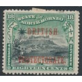 NORTH BORNEO - 1901 18c black/green Mt. Kinabalu, o/p British Protectorate, MH – SG # 137