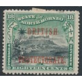 NORTH BORNEO - 1901 18c black/green Mt. Kinabalu, o/p British Protectorate, MH – SG # 137
