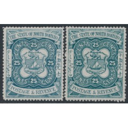 NORTH BORNEO - 1894 25c indigo Coat of Arms x 2 shades, MH – SG # 81
