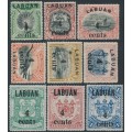 LABUAN - 1904 5c to $1 Pictorials & Arms set of 9 overprinted '4 cents', MH – SG # 129-137