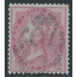 INDIA - 1855 8a carmine QV, on blued paper, no watermark, used – SG # 36