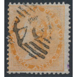 INDIA - 1858 2a orange QV, white paper, no watermark, used – SG # 44