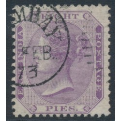 INDIA - 1865 8p purple QV, elephant watermark, used – SG # 56