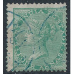INDIA - 1865 4a green QV, elephant watermark, used – SG # 64