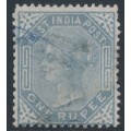 INDIA - 1874 1R slate QV, elephant watermark, used – SG # 79