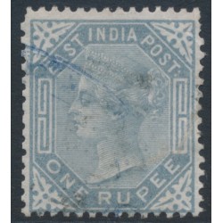 INDIA - 1874 1R slate QV, elephant watermark, used – SG # 79