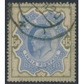 INDIA - 1909 15Rp blue/olive-brown KEVII, used – SG # 146