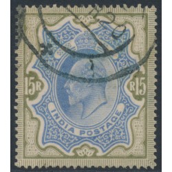 INDIA - 1909 15Rp blue/olive-brown KEVII, used – SG # 146