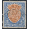 INDIA - 1913 25R orange/blue KGV, single star watermark, used – SG # 191