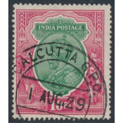 INDIA - 1927 10R green/scarlet KGV, multiple star watermark, used – SG # 217