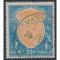 INDIA - 1928 25R orange/blue KGV, multiple star watermark, used – SG # 219