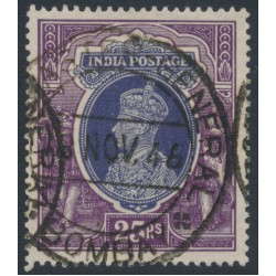 INDIA - 1937 25Rp slate-violet/purple KGVI, multi star watermark, used – SG # 264