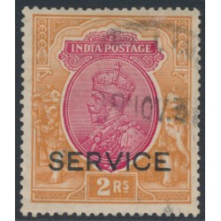 INDIA - 1930 2R carmine/orange KGV, inverted watermark, o/p SERVICE, used – SG # O118w