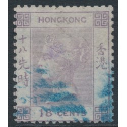 HONG KONG - 1862 18c lilac QV, no watermark, used – SG # 4