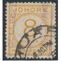 JOHORE - 1938 8c orange Postage Due, used – SG # D3