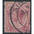 STRAITS SETTLEMENTS - 1922 6c dull claret KGV, inverted watermark, used – SG # 227w