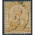 INDIA - 1935 6a bistre KGV, inverted multi stars watermark, used – SG # 239w
