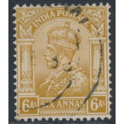 INDIA - 1935 6a bistre KGV, inverted multi stars watermark, used – SG # 239w