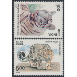 INDIA - 1987 1Rp & 5Rp Tiger & Leopard set of 2, MNH – SG # 1276-1277