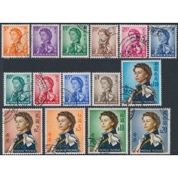 HONG KONG - 1962 5c to $20 QEII Annigoni set of 15, used – SG # 196-210