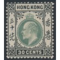 HONG KONG - 1903 30c dull green/black KEVII, crown CA watermark, MH – SG # 70