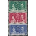 HONG KONG - 1937 King George VI Coronation set of 3, MNH – SG # 137-139