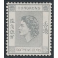 HONG KONG - 1960 65c grey QEII definitive, MNH – SG # 186