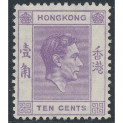 HONG KONG - 1938 10c violet KGVI definitive, perf. 14:14½, MNH – SG # 145