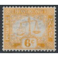 HONG KONG - 1923 6c orange Postage Due, upright watermark, MH – SG # D4