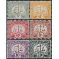 HONG KONG - 1938 2c to 20c Postage Dues short set of 6, MNH – SG # D6-D11