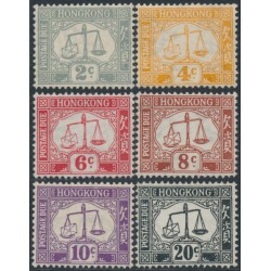 HONG KONG - 1938 2c to 20c Postage Dues short set of 6, MNH – SG # D6-D11