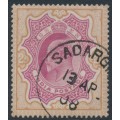 INDIA - 1903 2R rose-red/yellow-brown KEVII, Bangladesh cancel – SG # 138