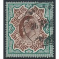 INDIA - 1904 3R brown/green KEVII, used – SG # 140