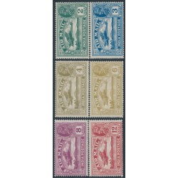 INDIA - 1929 2a to 12a Airmail set of 6, stars pointing right, MH – SG # 220-225