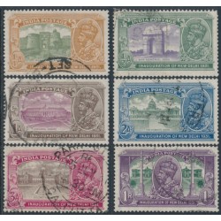 INDIA - 1931 ¼a to 1R New Delhi set of 6, stars pointing right, used – SG # 226-231