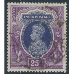 INDIA - 1937 25Rp slate-violet/purple KGVI, multi star watermark, used – SG # 264