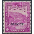 PAKISTAN - 1948 10R magenta Khyber Pass, perf. 14, o/p SERVICE, MNH – SG # O26
