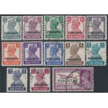 PAKISTAN - 1947 3p to 14a Indian KGVI short set of 13, o/p PAKISTAN, used – SG # 1-13