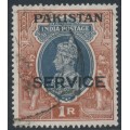 PAKISTAN - 1947 1R grey/red-brown Indian KGVI, o/p SERVICE, used – SG # O10