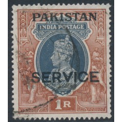 PAKISTAN - 1947 1R grey/red-brown Indian KGVI, o/p SERVICE, used – SG # O10