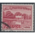 PAKISTAN - 1963 75p carmine-red Shalimar Gardens, o/p SERVICE, used – SG # O103
