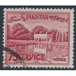 PAKISTAN - 1963 75p carmine-red Shalimar Gardens, o/p SERVICE, used – SG # O103
