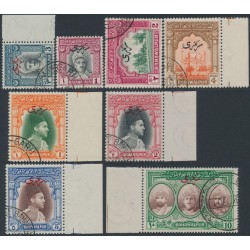 BAHAWALPUR - 1948 1R to 10R Officials set of 8, used – SG # O20-O27