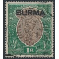 BURMA - 1937 1Rp chocolate/green Indian KGV definitive, used – SG # 13