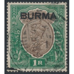 BURMA - 1937 1Rp chocolate/green Indian KGV definitive, used – SG # 13